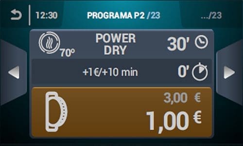 จอคอนโทรลเครื่องอบผ้าอุตสาหกรรมแบบหยอดเหรียญ DOMUS TOUCH II - COIN OP