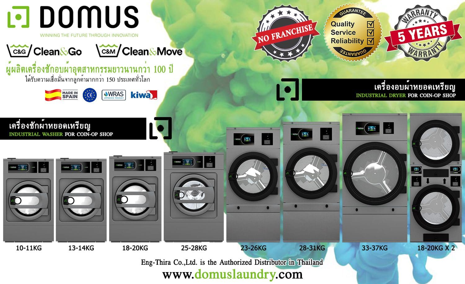 เครื่องซักอบผ้าอุตสาหกรรมหยอดเหรียญ DOMUS Price List 2023 - Website 72dpi