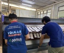 งานติดตั้งสายพานป้อนผ้าคอตตอน NICHOLINE สำหรับเครื่องรีดผ้า TOLKAR - 3