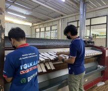 งานติดตั้งสายพานป้อนผ้าคอตตอน NICHOLINE สำหรับเครื่องรีดผ้า TOLKAR - 4