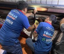 งานติดตั้งสายพานรีดผ้า NICHOLINE และเทปพันลูกกลิ้ง VERTEX สำหรับเครื่องรีดผ้า TOLKAR - 9