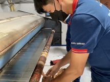 งานติดตั้งเทปพันลูกกลิ้ง VERTEX สำหรับเครื่องรีดผ้าแบบสายพาน - 5