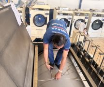 69040801 - งานติดตั้ง ผ้าสักหลาดหุ้มลูกกลิ้ง NICHOLINE เครื่องรีดผ้าแบบกระทะ IMAGE - 1